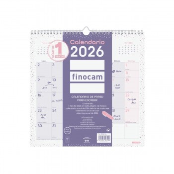 CALENDARIO PARED FINOCAM CHIC ES30X30 2026 MORADO