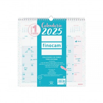 CALENDARIO PARED FINOCAM CHIC ES30X30 2025 TURQUESA