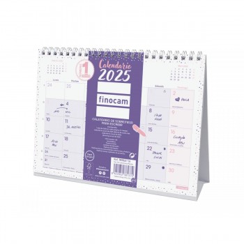 CALENDARIO SOBREMESA FINOCAM CHIC ESCRIBIR 2025 MORADO