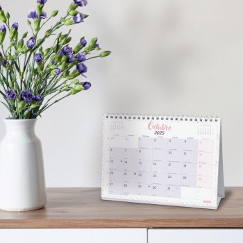 CALENDARIO SOBREMESA FINOCAM CHIC ESCRIBIR 2025 MORADO