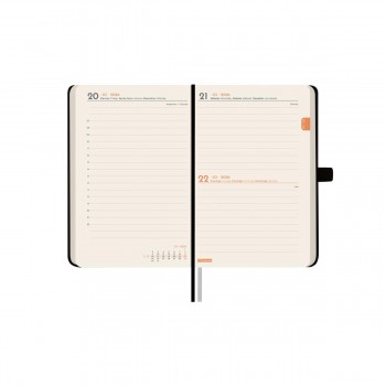 AGENDA ENCUADERNADA ANUAL 2026 MINIMAL TEXTURA M2 1DP 2026 NEGRO+  82x127 mm