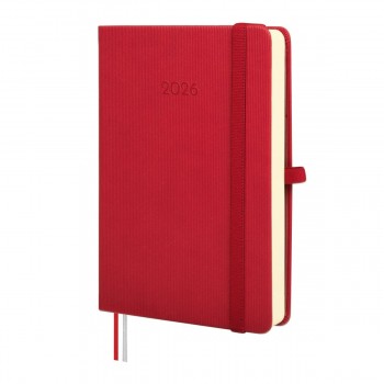 AGENDA ENCUADERNADA ANUAL 2026 MINIMAL TEXTURA M4 1DP 2026 ROJO+  118x168 mm