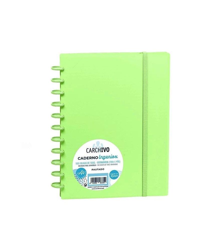 CUADERNO INGENIOX FOAM A4 80H CUADRICULA VERDE PASTEL
