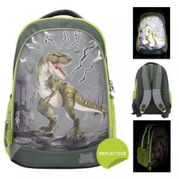 MOCHILA ESCOLAR REFLECTOR DINO WORLD