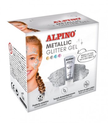 MAQUILLAJE GLITTER GEL METALICO PLATA