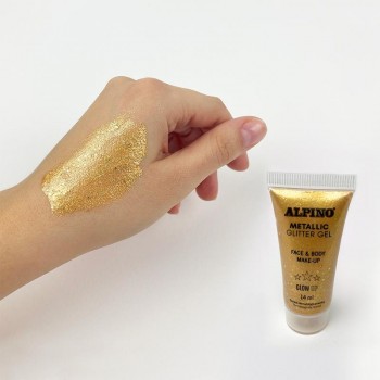 MAQUILLAJE GLITTER GEL METALICO ORO