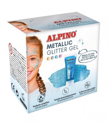 MAQUILLAJE GLITTER GEL METALICO AZUL