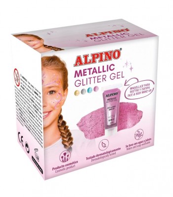 MAQUILLAJE GLITTER GEL METALICO ROSA