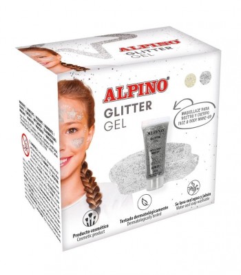 MAQUILLAJE GLITTER GEL PLATA