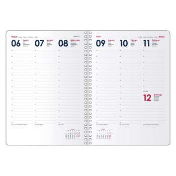 AGENDAS ANUALES 2026 SYNCRO NEGRO SEMANA VISTA ESPIRAL 15 x 21