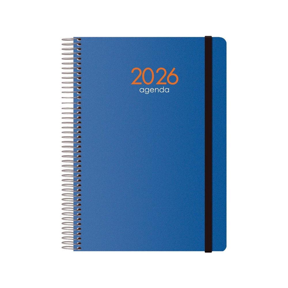 AGENDAS ANUALES 2026 SYNCRO AZUL SEMANA VISTA ESPIRAL 15 x 21