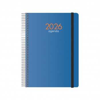 AGENDAS ANUALES 2026 SYNCRO AZUL SEMANA VISTA ESPIRAL 15 x 21