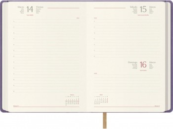 AGENDAS ANUALES 2026 SAMBA MORADO DÍA PÁGINA 15 x 21