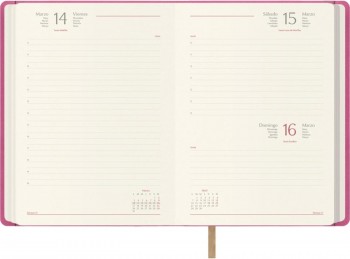 AGENDAS ANUALES 2026 SAMBA FUCSIA DÍA PÁGINA 15 x 21
