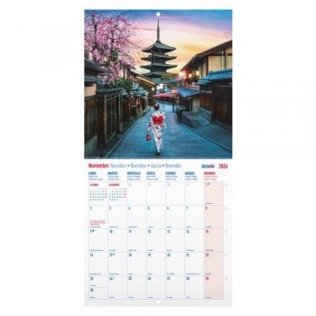 CALENDARIO PARED 2026  CIUDADES MES VISTA 30 x 30