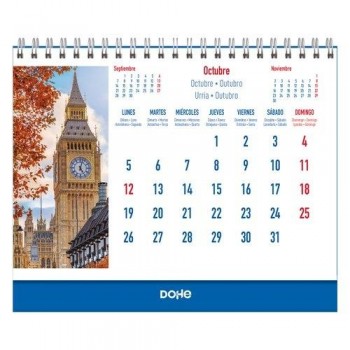 CALENDARIO SOBREMESA 2026  CIUDADES MES VISTA 15 x 21