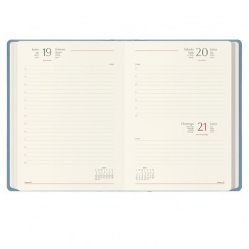 AGENDAS ANUALES 2026 SAMBA AZUL CLARO DÍA PÁGINA 15 x 21