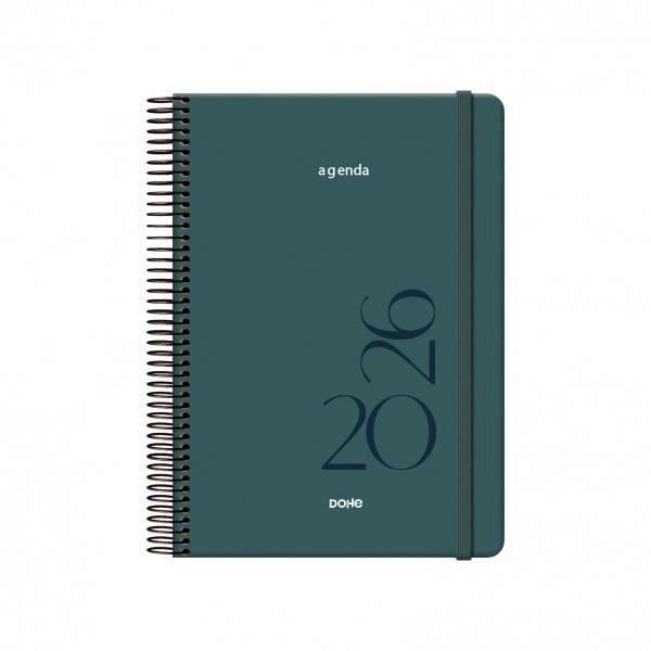 AGENDA ANUAL 2026 DIA PAGINA MONTANA ESPIRAL 14X20 COLOR VERDE