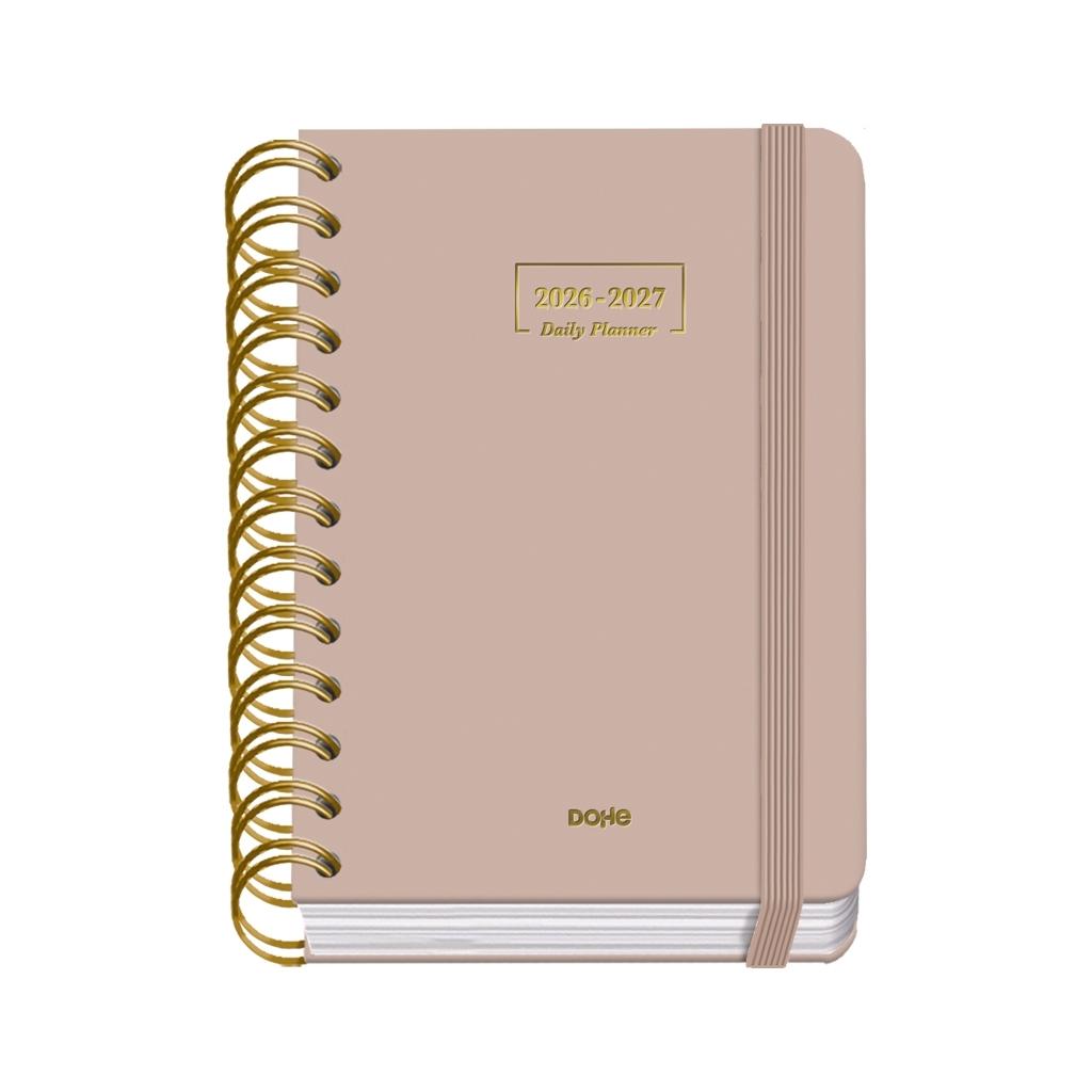 (26) AGENDA ESCOLAR 2026-2027 PREMIUM WIRE'O DÍA PÁGINA BEIGE A6 120 X 170