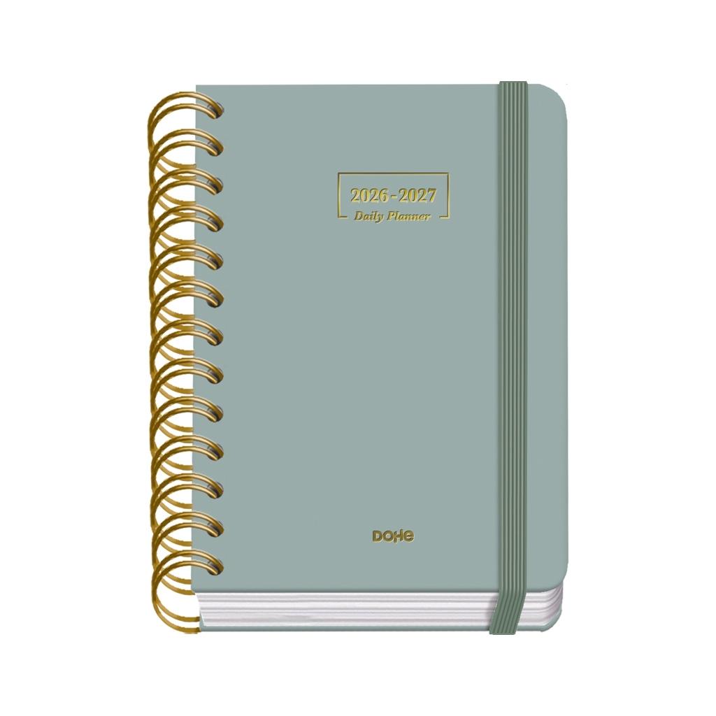 (26) AGENDA ESCOLAR 2026-2027 PREMIUM WIRE'O DÍA PÁGINA VERDE A6 120 X 170