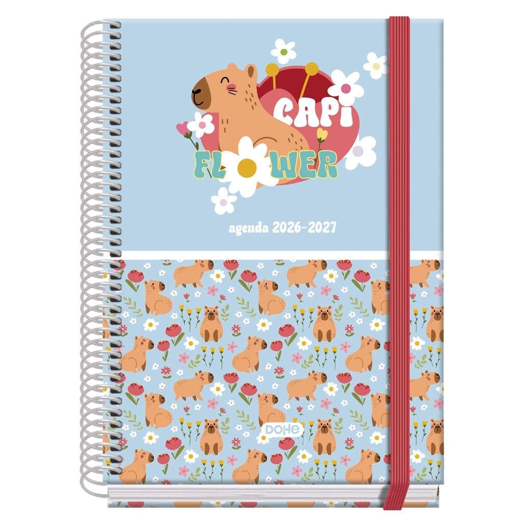 (26) AGENDA ESCOLAR 2026-2027 PRIME ESPIRAL DÍA PÁGINA CAPI FLOWER A5 150 X 210
