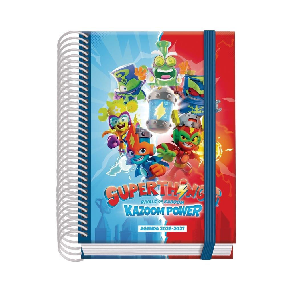 (26) AGENDA ESCOLAR 2026-2027 ESPIRAL DÍA PÁGINA SUPERTHINGS A6 120 X 170