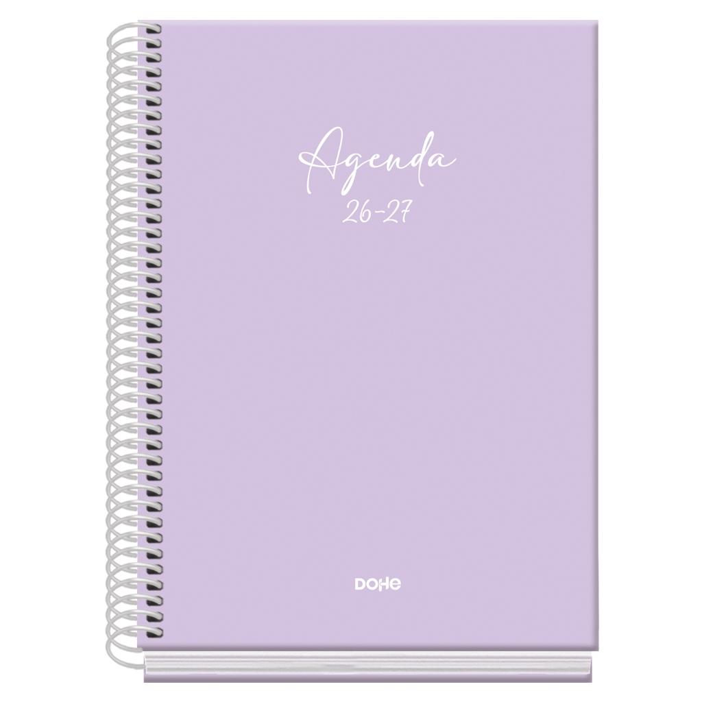 (26) AGENDA ESCOLAR 2026-2027 BASIC SERENITY ESPIRAL DÍA PÁGINA MORADO A5 150 X 210