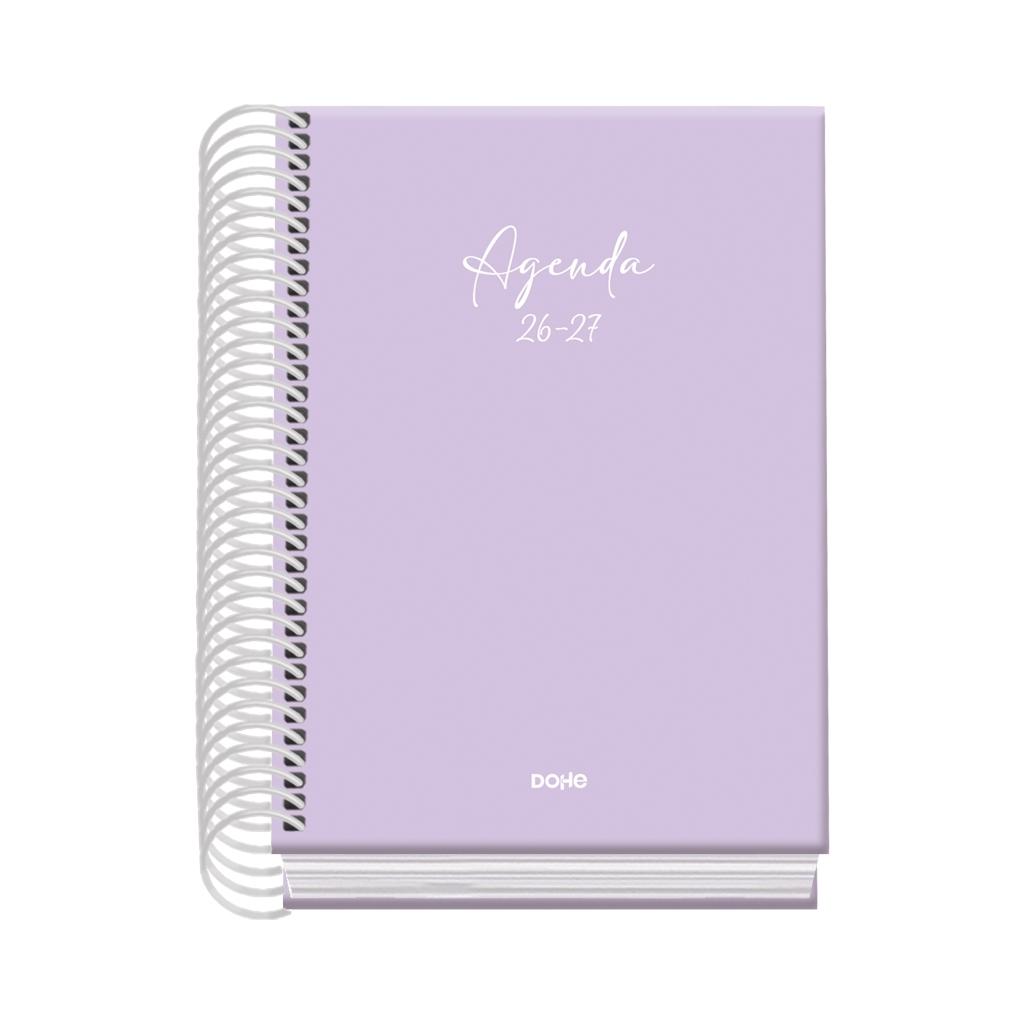 (26) AGENDA ESCOLAR 2026-2027 BASIC SERENITY ESPIRAL DÍA PÁGINA MORADO A6 120 X 170