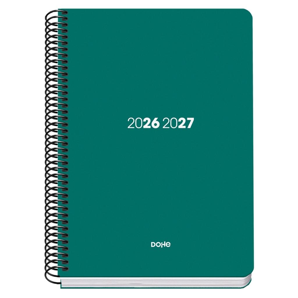 (26) AGENDA ESCOLAR 2026-2027 ELEMENT PP ESPIRAL DÍA PÁGINA VERDE A5 150 X 210