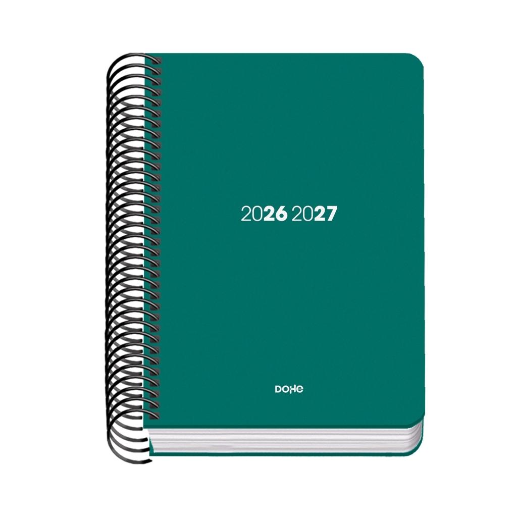 (26) AGENDA ESCOLAR 2026-2027 ELEMENT PP ESPIRAL DÍA PÁGINA VERDE A6 120 X 170