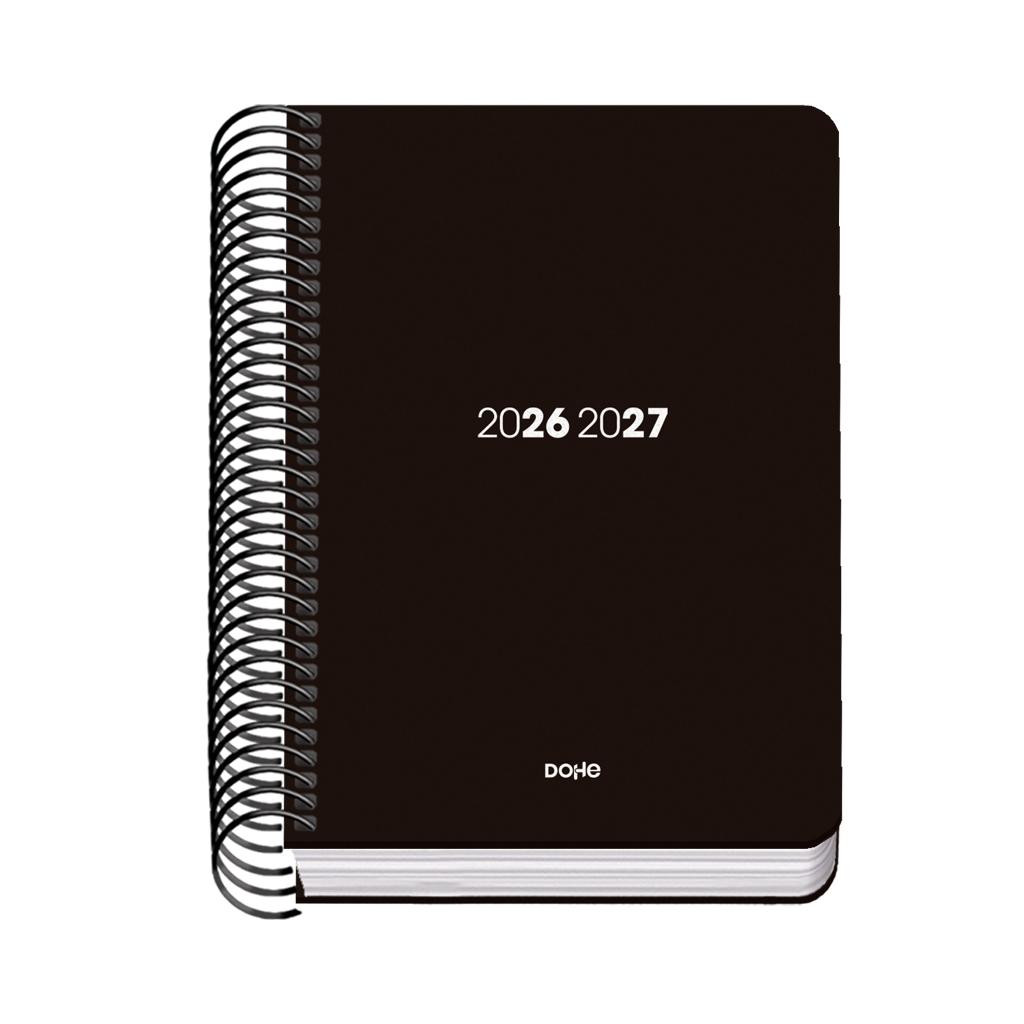(26) AGENDA ESCOLAR 2026-2027 ELEMENT PP ESPIRAL DÍA PÁGINA NEGRO A6 120 X 170