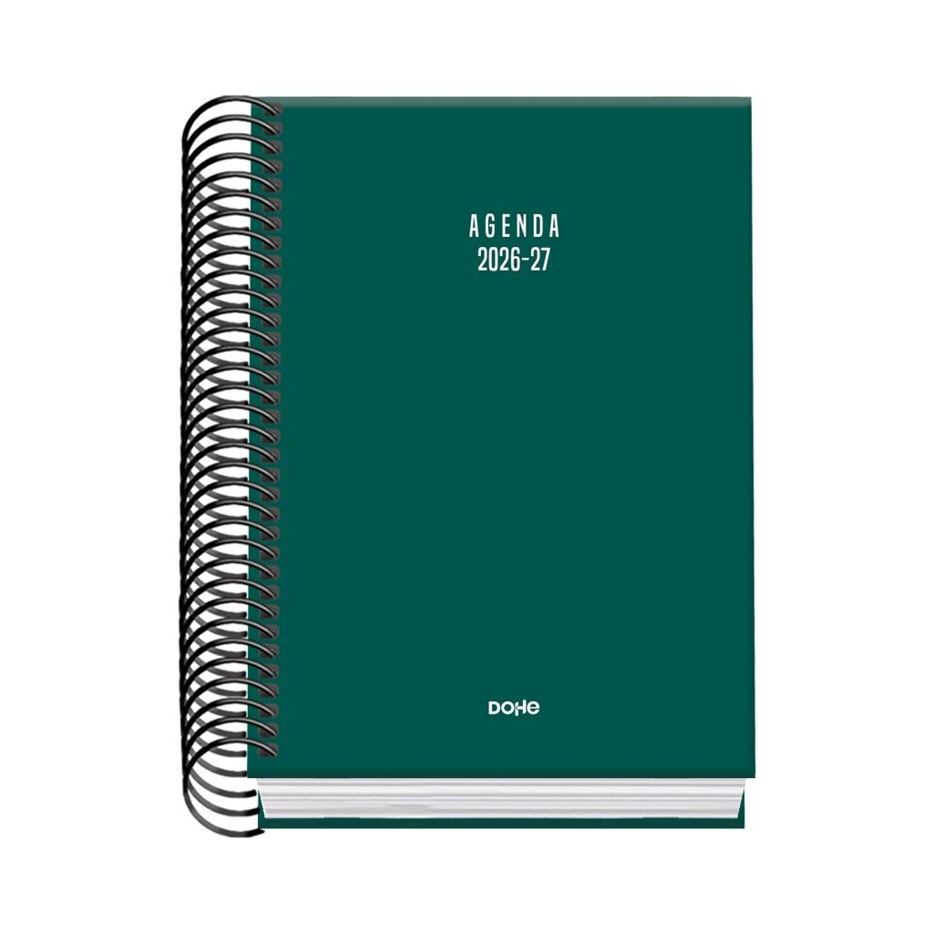 (26) AGENDA ESCOLAR 2026-2027 BASIC COLOUR VIBES ESPIRAL DÍA PÁGINA VERDE A6 120 X 170