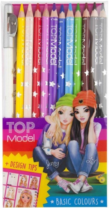 Estuche 12 lápices de colores Top Model