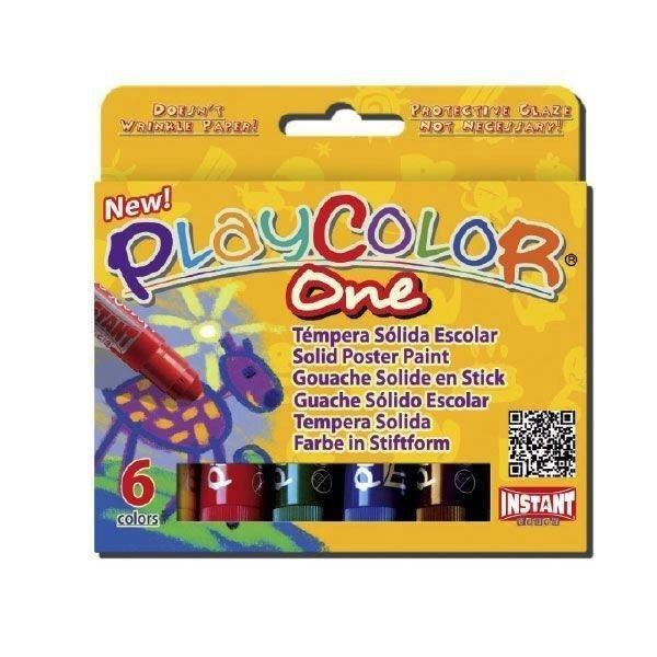PLAYCOLOR ONE TEMPERA SOLIDA ESCOLAR 6 COLORES