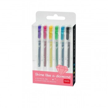 SET 5 BOLIGRAFOS MINI GLITER GEL