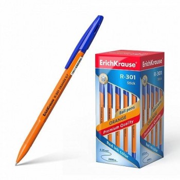 BOLIGRAFO BASICO PUNTA FINA TIPO BIC NARANJA COLOR AZUL