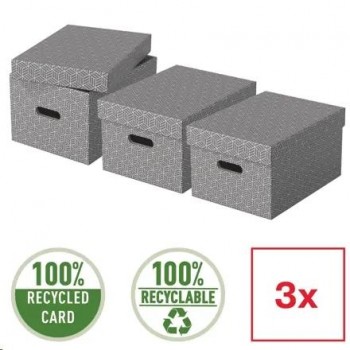 CAJA DE ALMACENAJE MEDIANA 365X265X205 COLOR GRIS