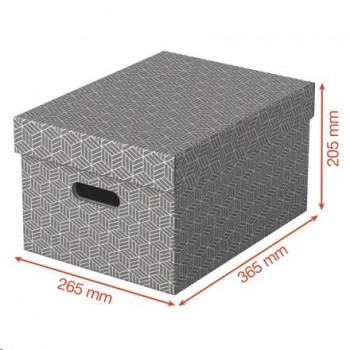 CAJA DE ALMACENAJE MEDIANA 365X265X205 COLOR GRIS