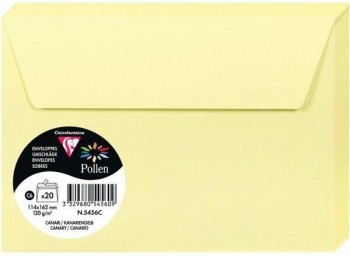 SOBRES POLLEN 114X162 COLOR AMARILLO  PACK DE 20