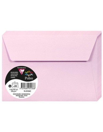 SOBRES POLLEN 114X162 COLOR ROSA PELADILLA  PACK DE 20