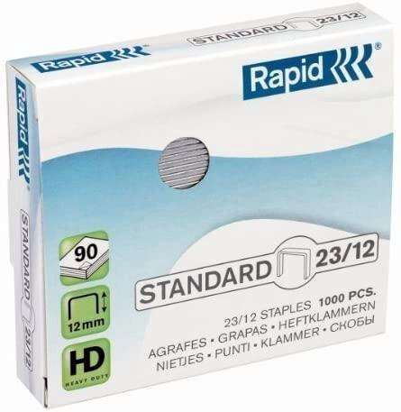 GRAPAS RAPID 23/12 CAJA 1000 UNIDADES STANDARD GALVANIZADAS