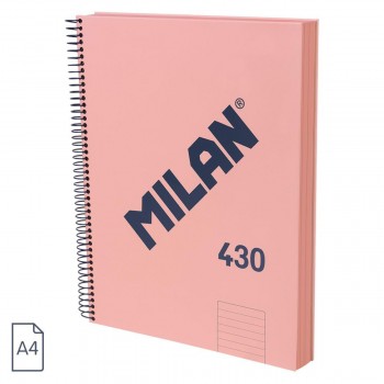 (24) CUADERNO TAPA EXTRADURA A5 80 HOJAS 95GR RAYADO 1918 COLOR ROSA