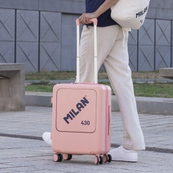 MALETA CABINA RÍGIDA 55 CM, MILAN 430 SINCE 1918, ROSA