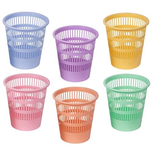 PAPELERA DE REJILLA COLORES PASTEL FAIBO AZUL