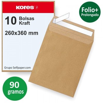 BOLSA KRAFT BASICO 260X360 PAQUETE 10 UNIDADES