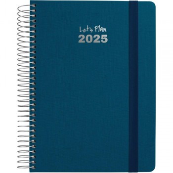 AGENDA ANUAL 2025 GRAFOPLAS D/P A5 FANCY AZUL MARINO