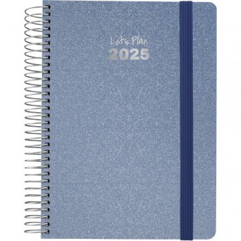 AGENDA ANUAL 2025 GRAFOPLAS D/P A5 METALLIC AZUL