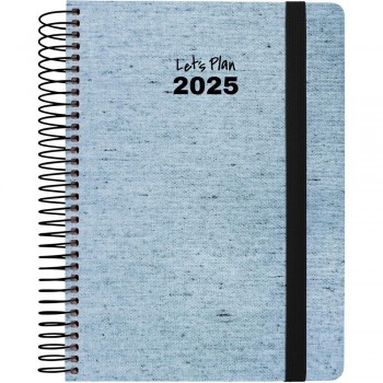 AGENDA ANUAL 2025 GRAFOPLAS D/P A5 ECOJEANS AZUL