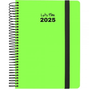 AGENDA ANUAL 2025 GRAFOPLAS D/P A5 NEÓN VERDE