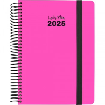 AGENDA ANUAL 2025 GRAFOPLAS D/P A5 NEÓN FUCSIA